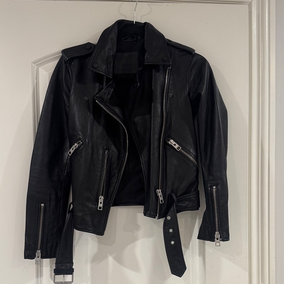 All Saints Jackets & Blazers - All Saints Black Leather Moto Jacket